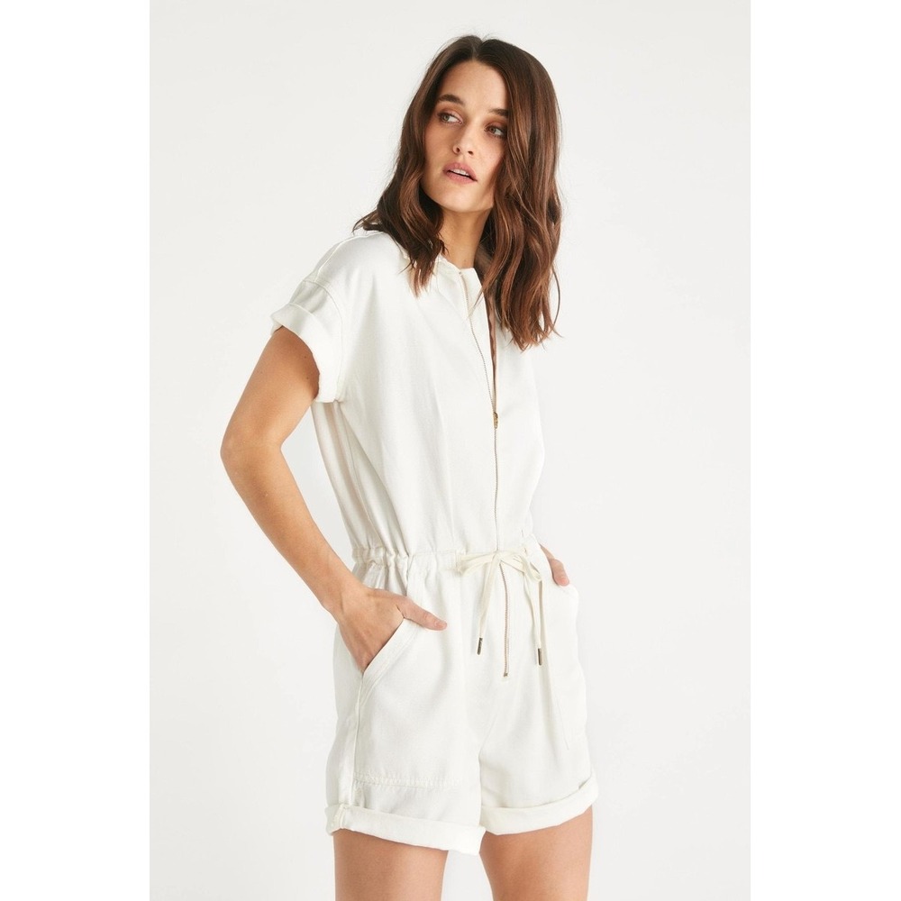 Etica‎ Amie old money Romper Natural Beige Women's Small EUC Sustainable Cotton